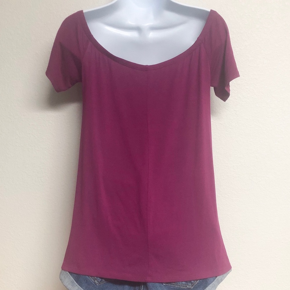 Magenta Off Shoulder Top - Picture 4 of 4